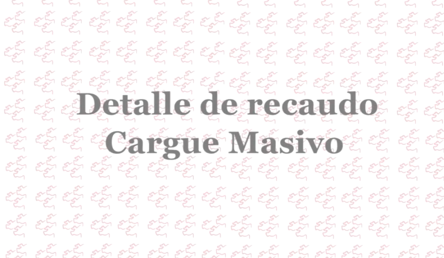 Video 6. Detalle de recaudo por cargue masivo rol registro